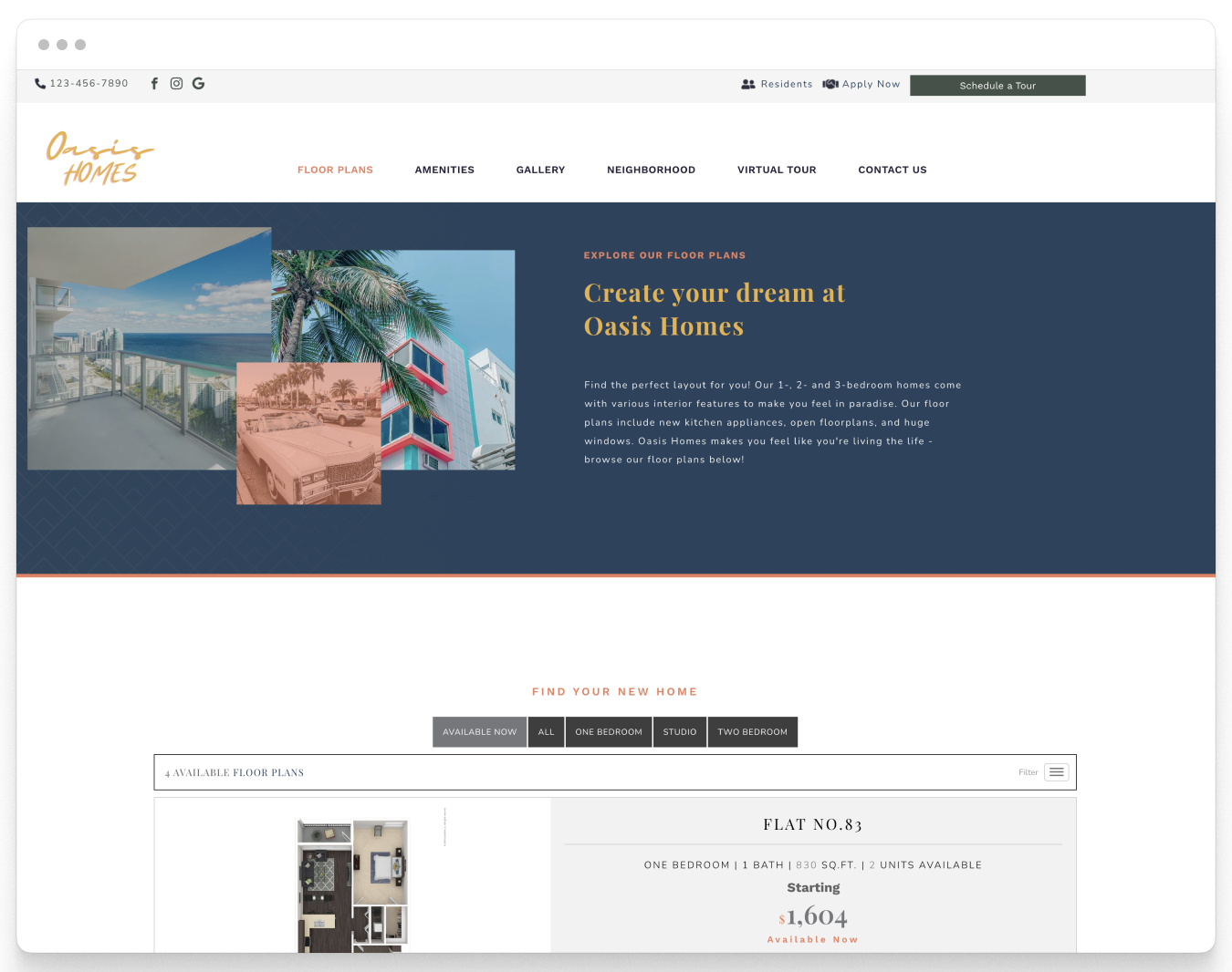 Oasis | Apartment Website Theme | Repli
