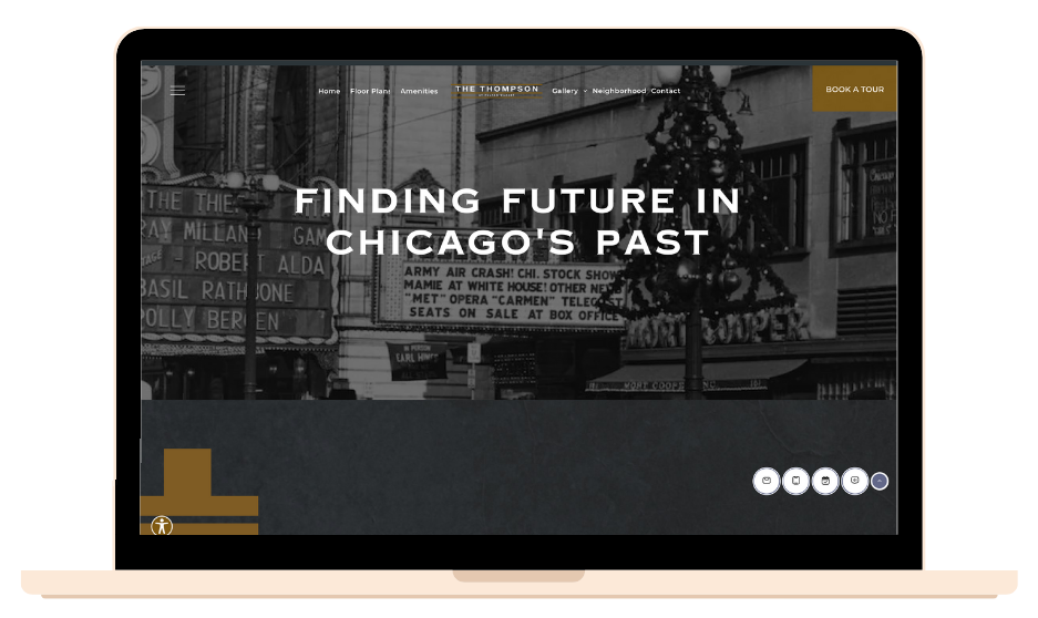 A laptop computer is open to a page that says finding future in chicago 's past ''.