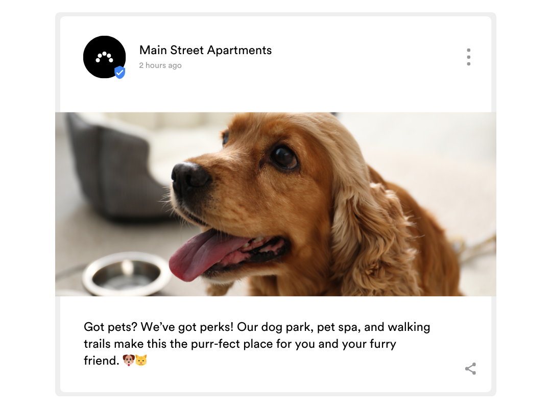 Example Google Business Profile Post for an apartment community