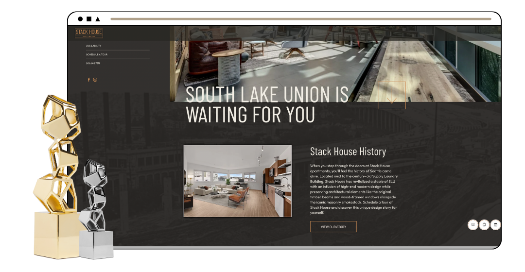 Double award-winning Davey multifamily website.