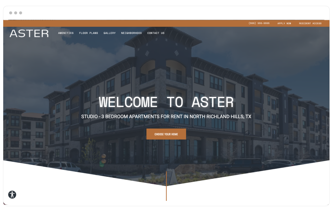 Aster theme displayed on desktop