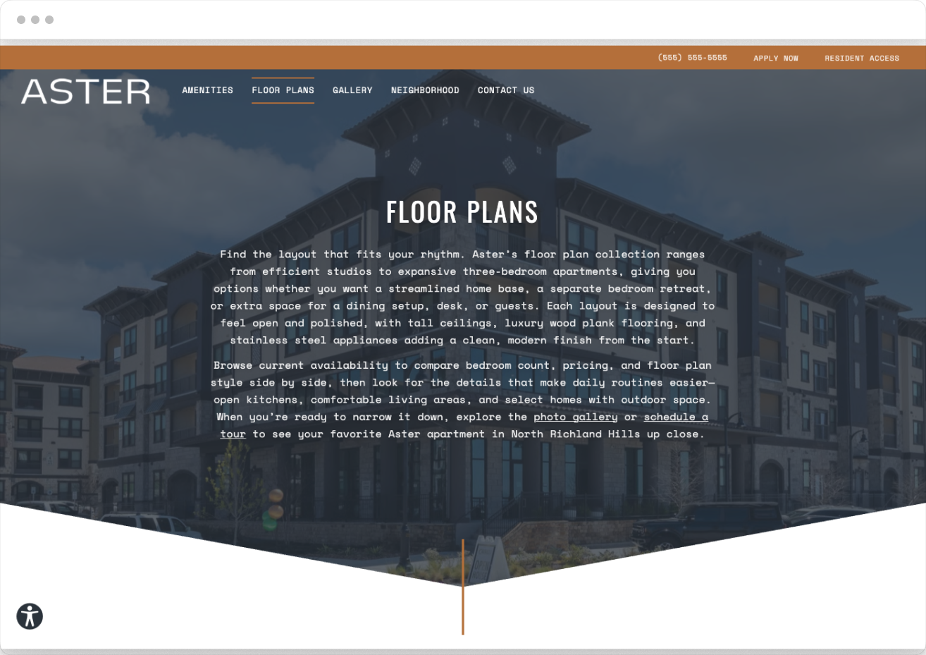 Floor Plans Preview of Aster Property Website Theme