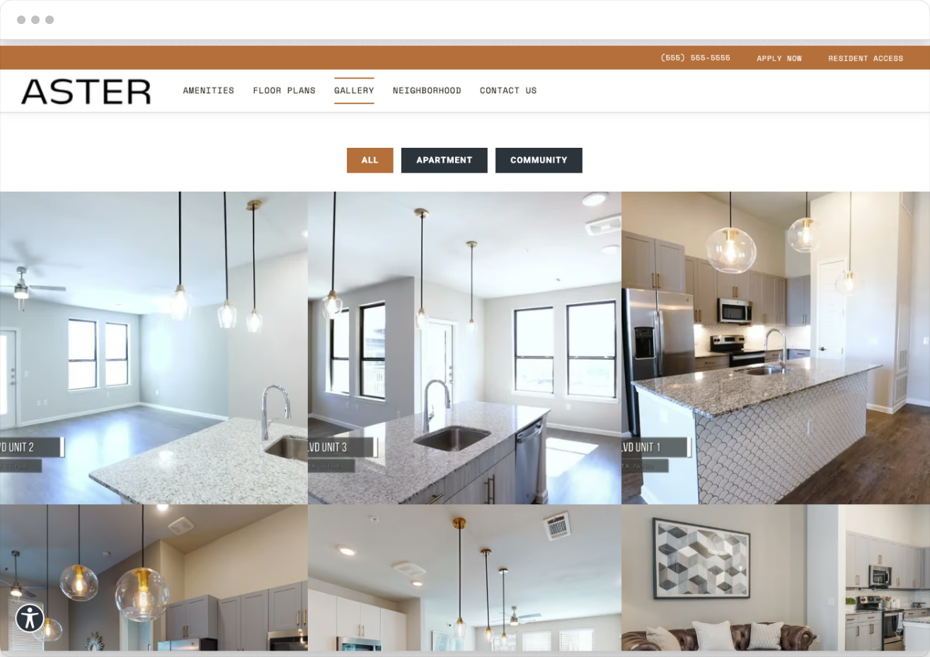 Gallery Page Preview of Aster Property Website Theme