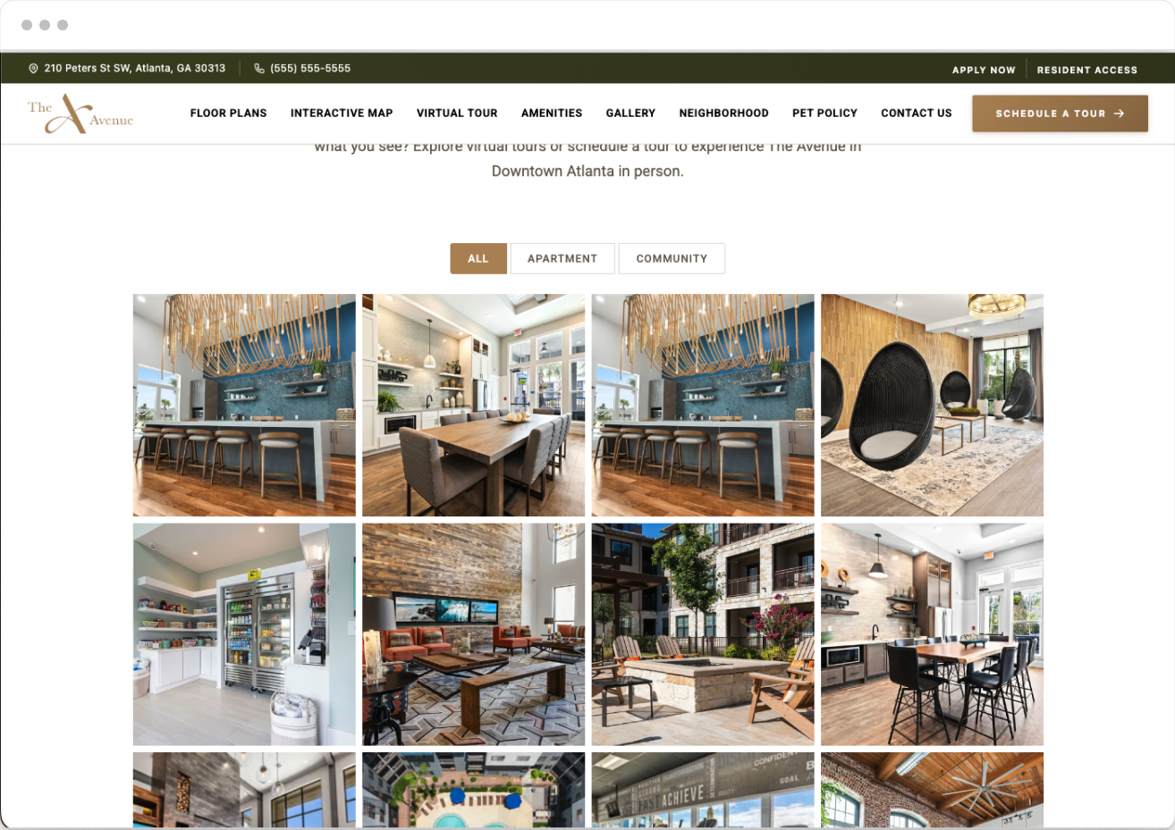Gallery Page of Avenue Property Website Theme