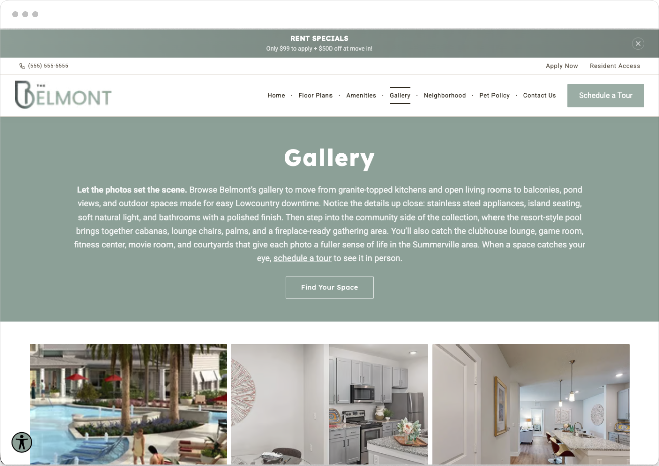 Gallery Page Preview of Belmont Property Website Theme