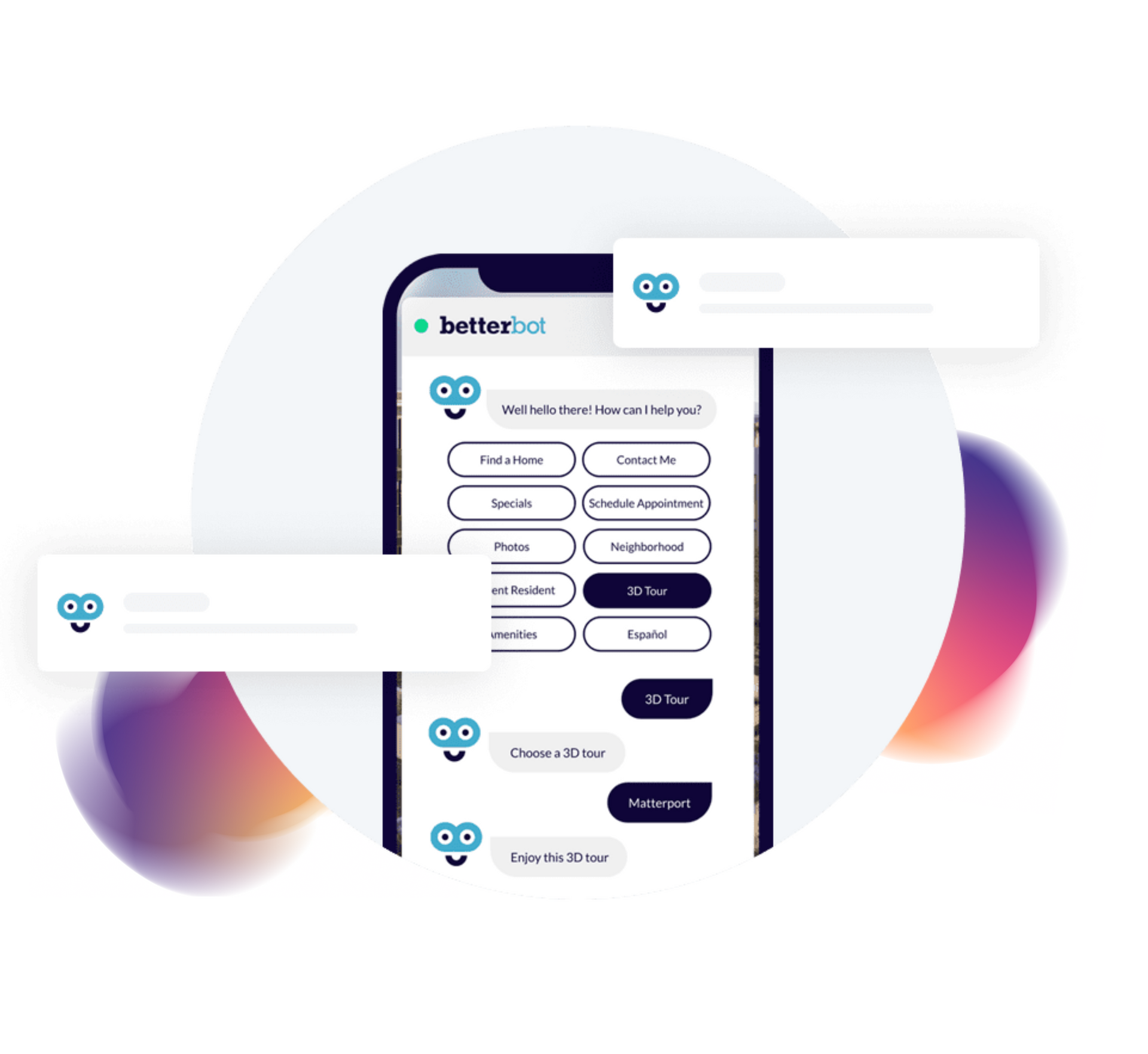 A screenshot of a betterbot app on a cell phone.