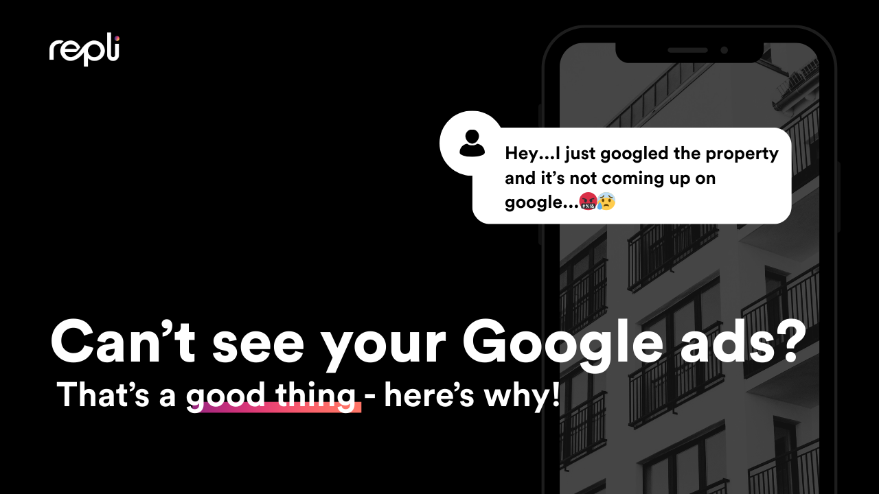 A cell phone with a message on it that says can 't see your google ads ?