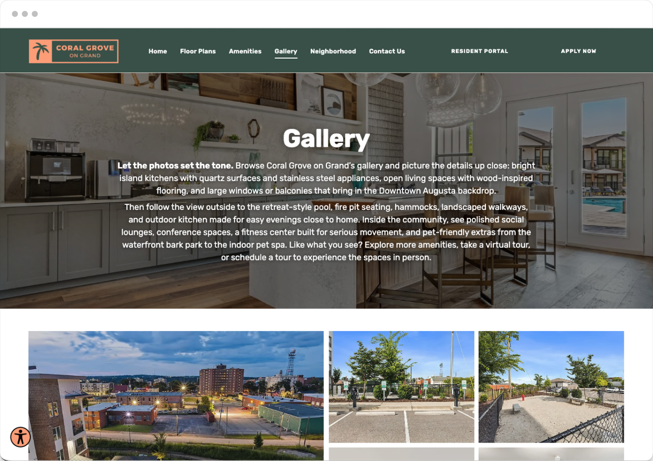 Gallery Page Preview of the Comfy Property Website Theme
