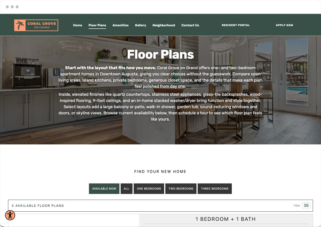 Floor Plans Page Preview of the Comfy Property Website Theme