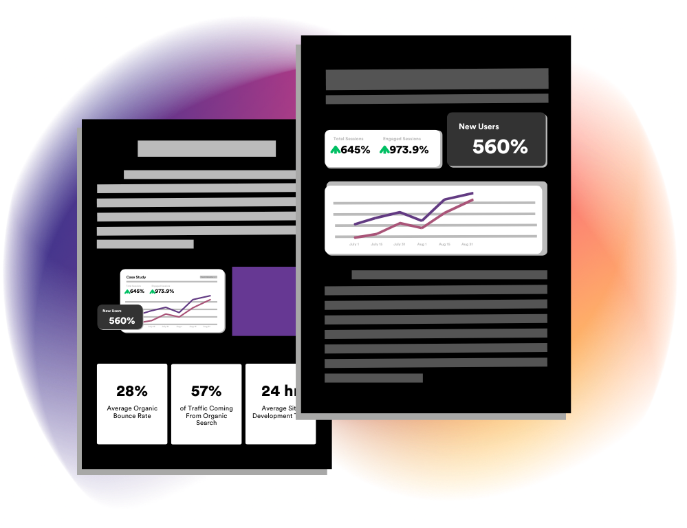 A couple of papers with graphs on them on a white background.