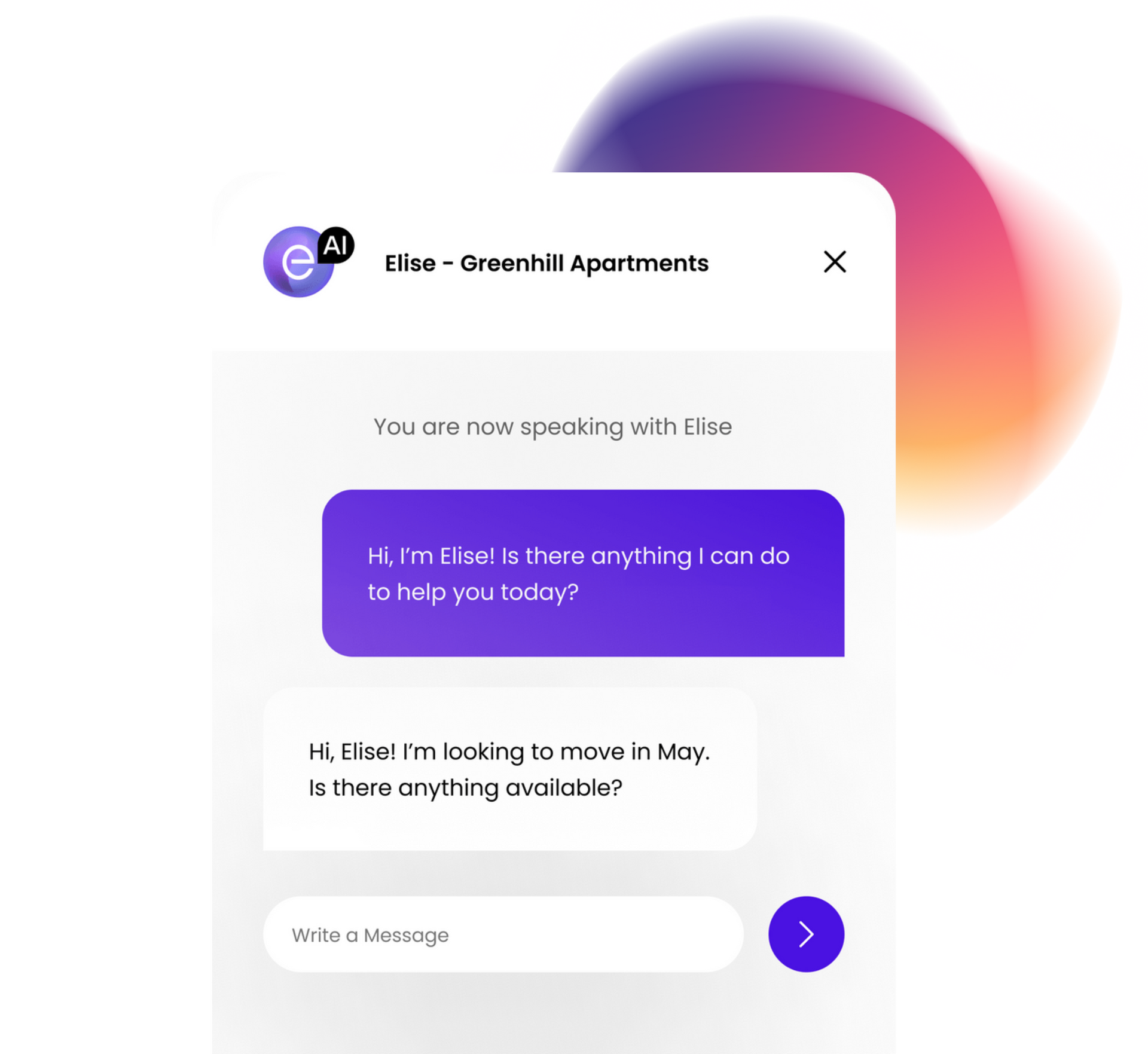 A screenshot of a conversation between a person and a robot.