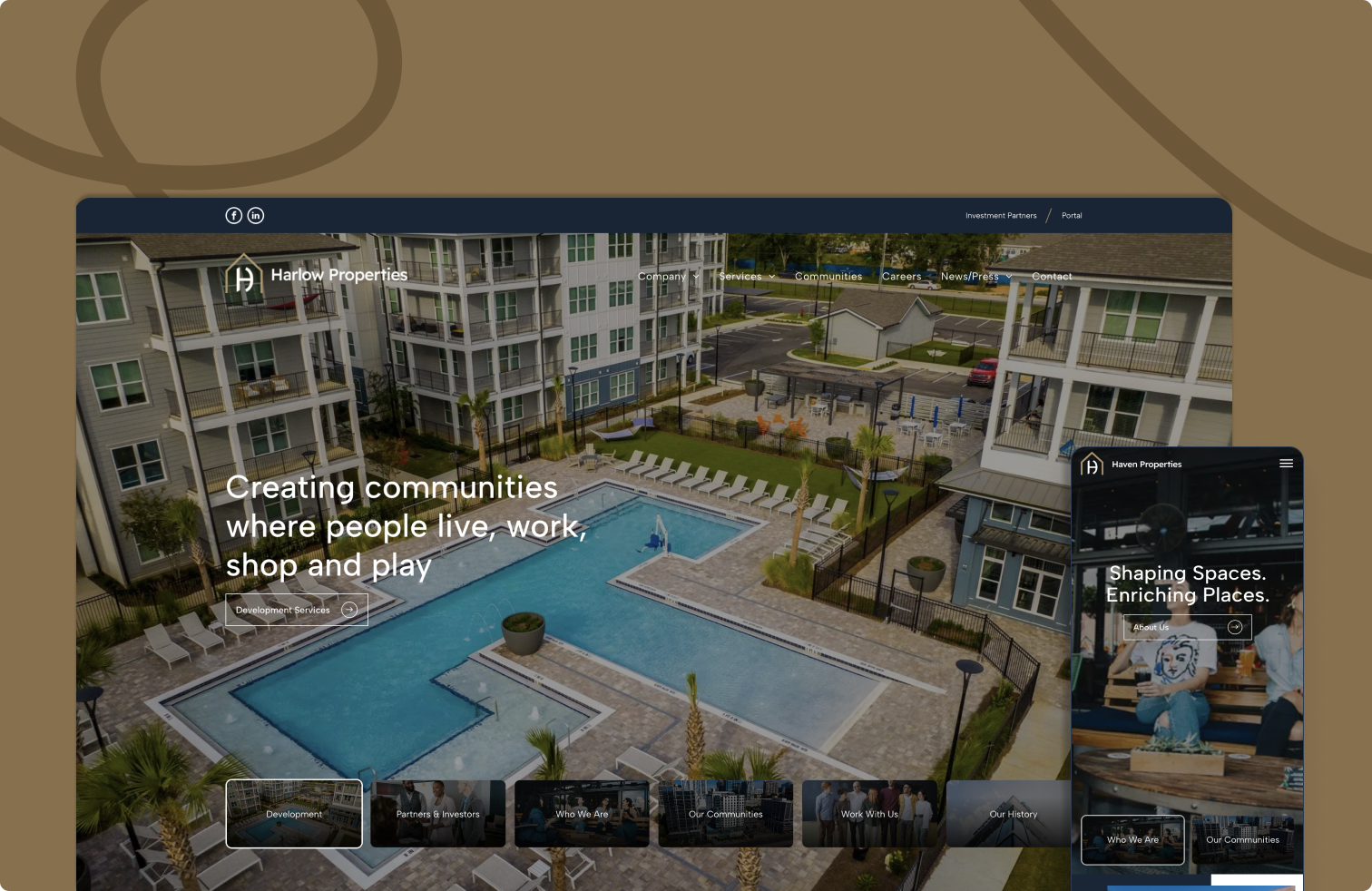 A computer screen shows an aerial view of a swimming pool surrounded by buildings.