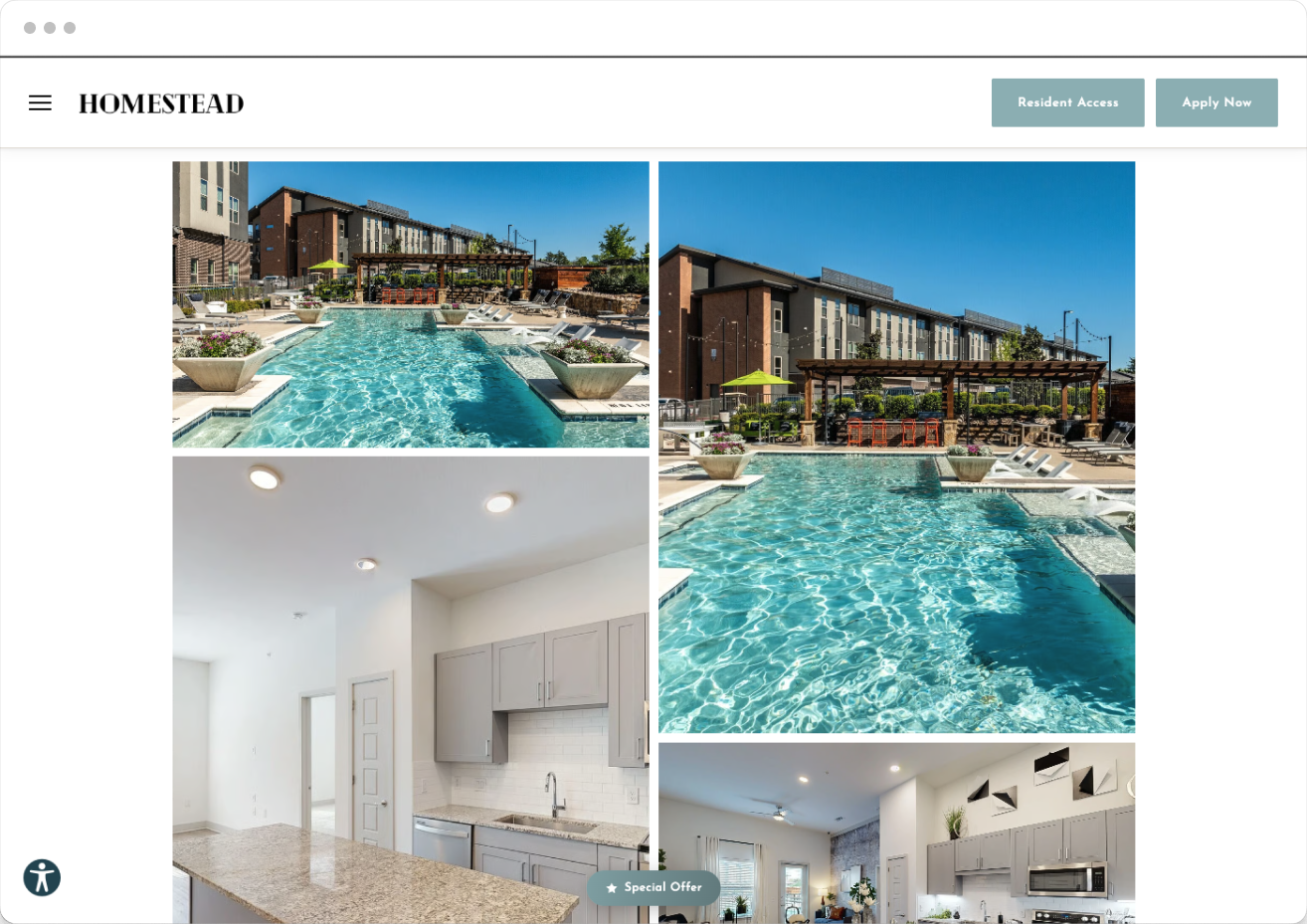 Gallery Page Preview on Homestead Property Website Theme