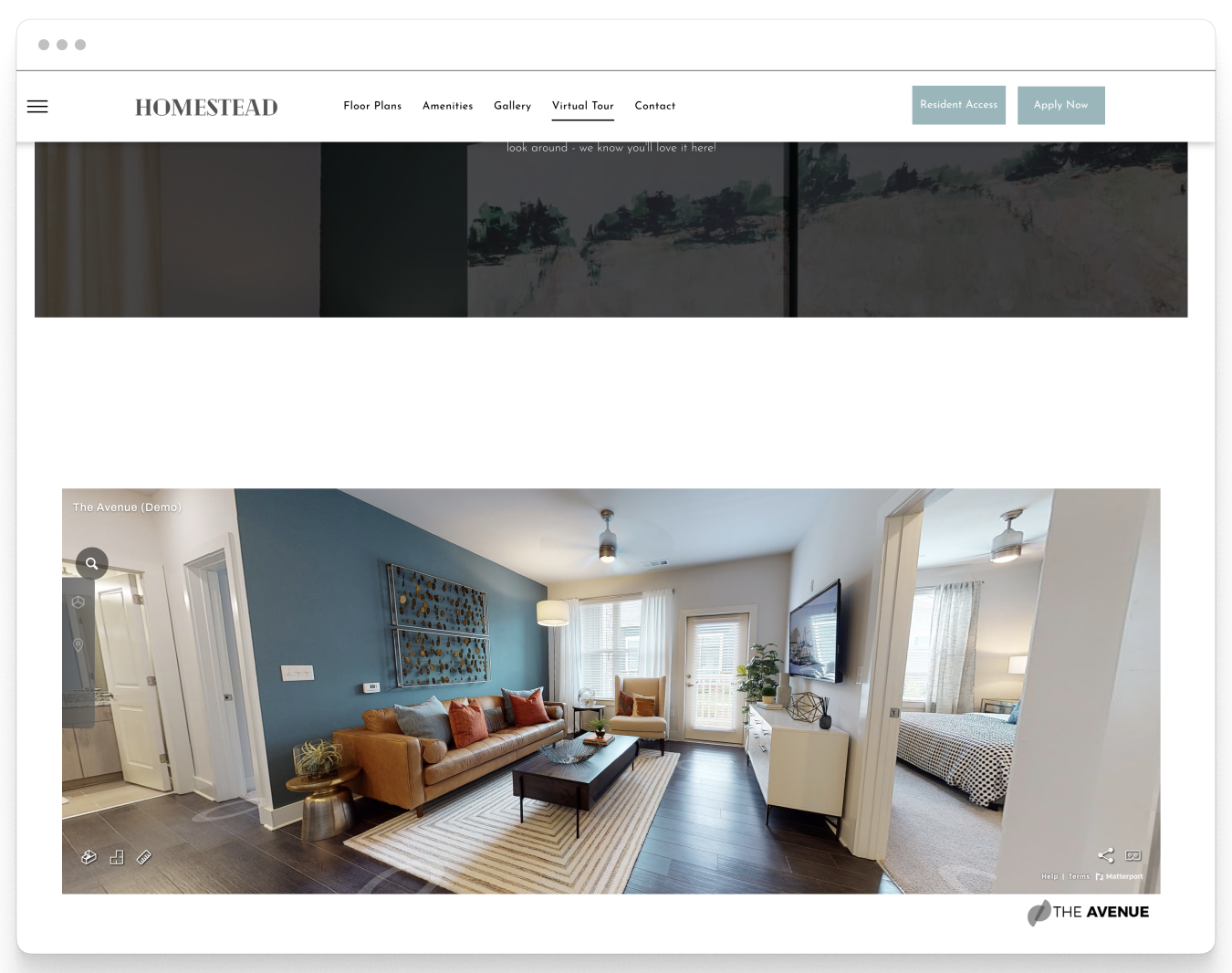 Virtual Tours Page Preview on Homestead Property Website Theme