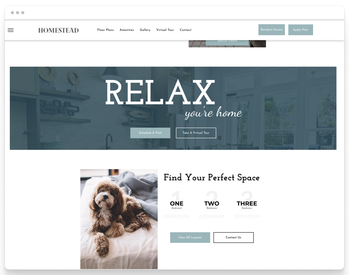 Floor Plans Highlight on Homestead Property Website Theme