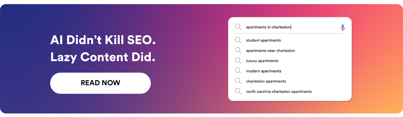 A gradient banner with text: 