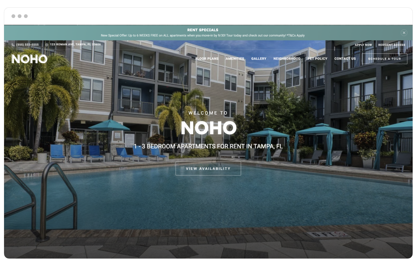 Noho theme displayed on desktop