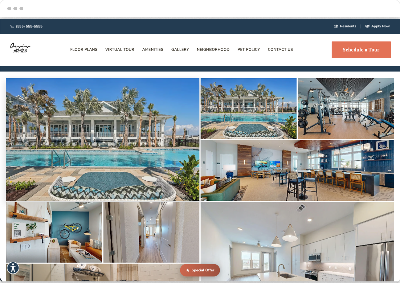 Gallery Page Preview of Oasis Property Website Theme