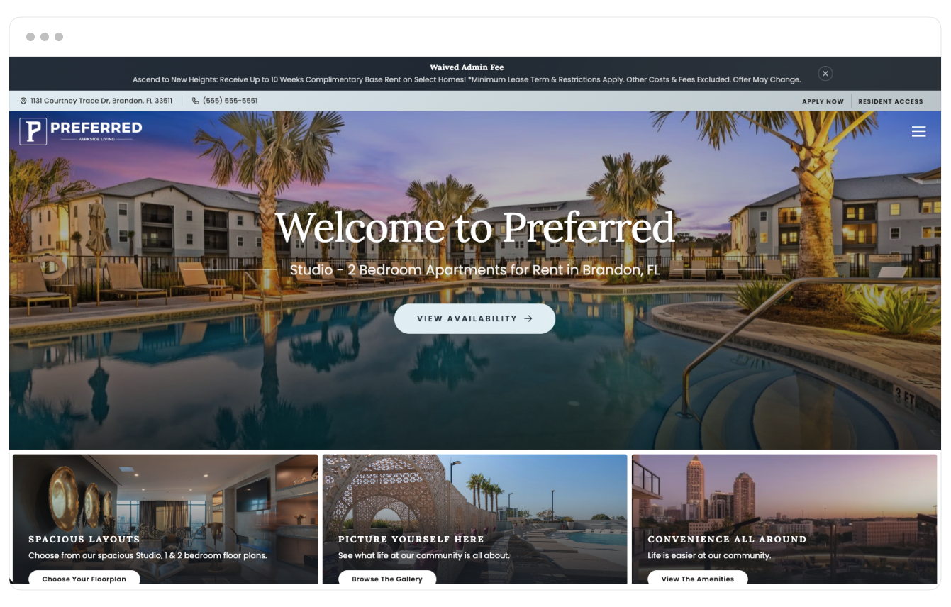 Preferred theme displayed on desktop