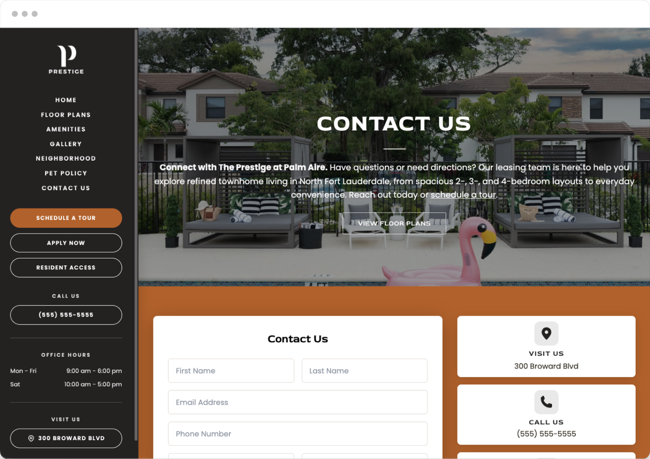 Contact Us Page Preview of Prestige Property Website Theme