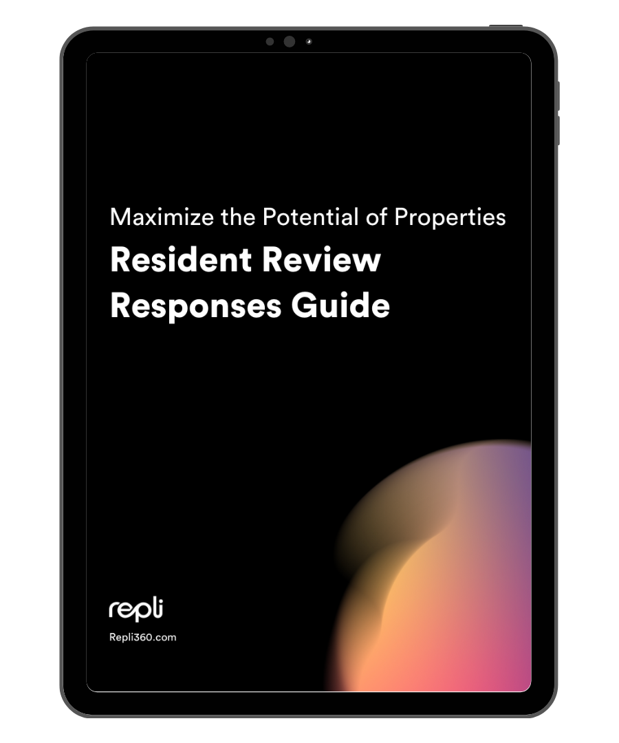 A tablet with a resident review responses guide on it.