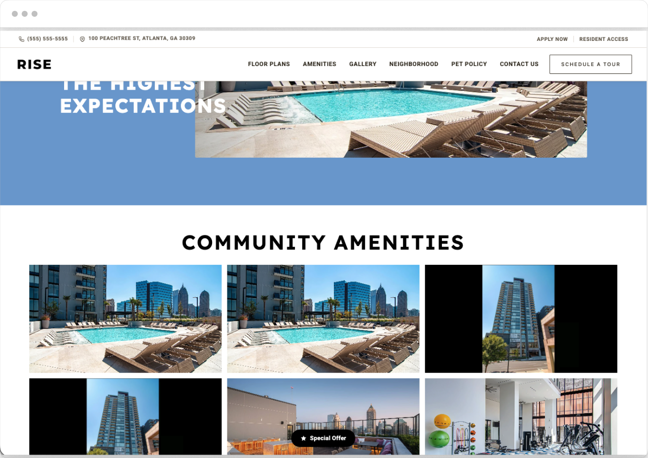 GalleryPage Preview of Rise Property Website Theme
