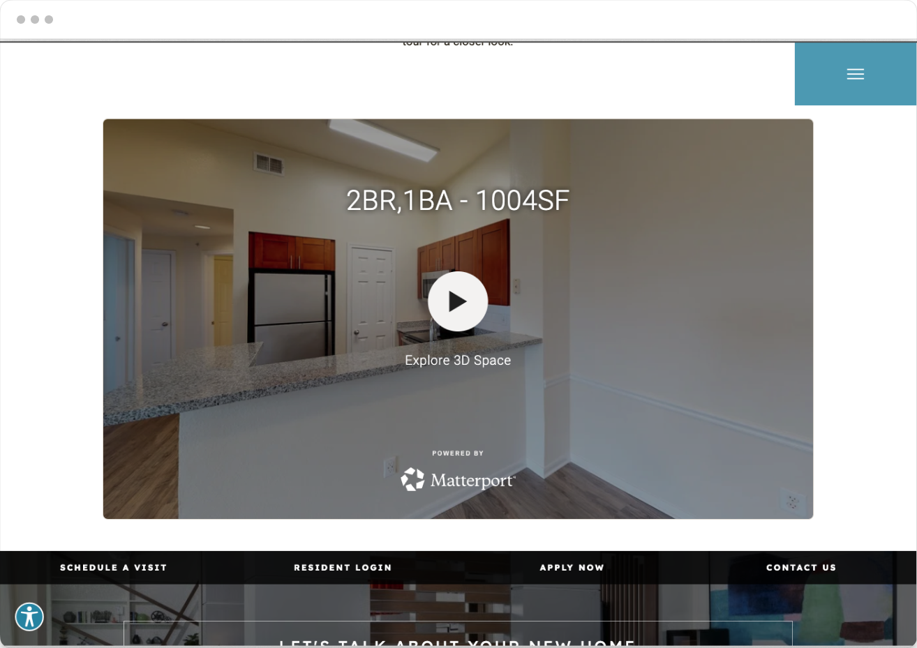 Virtual Tour Page Preview of Vantage Property Website Theme