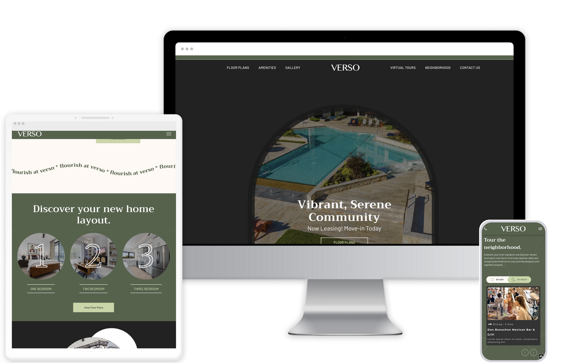 Verso Property Website Theme on Tablet and Mobile