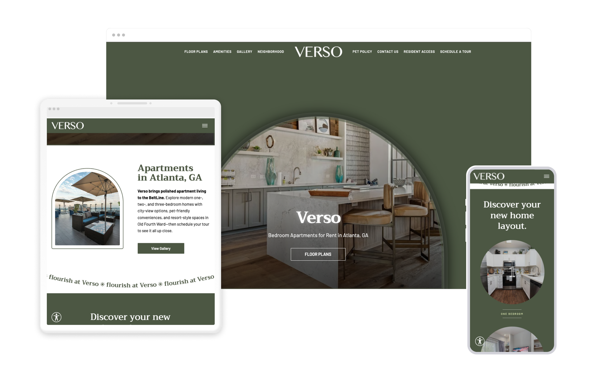 Verso Property Website Theme on Tablet and Mobile