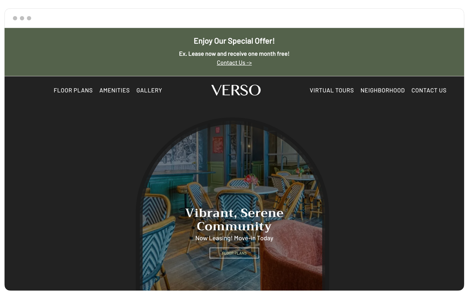 Verso theme displayed on desktop