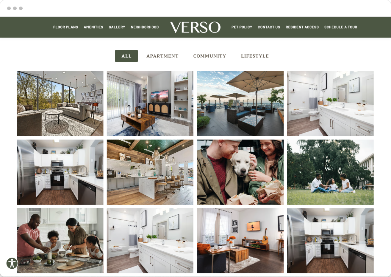Gallery Page Page Preview of Verso Property Website Theme