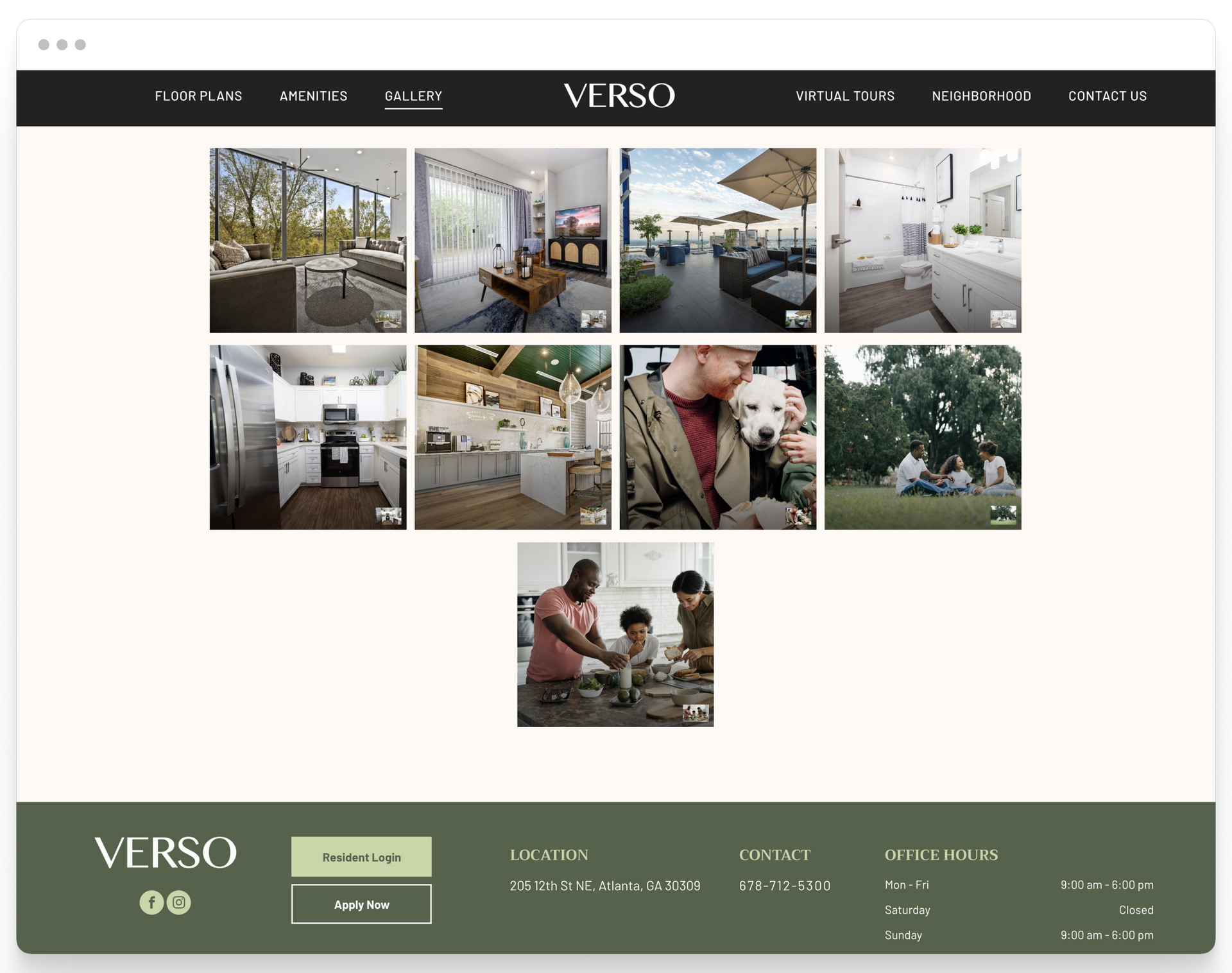 Gallery Page Page Preview of Verso Property Website Theme