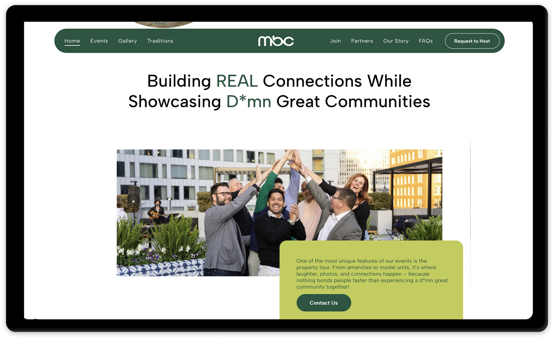 Multifamily Breakfast Club Website Desktop View