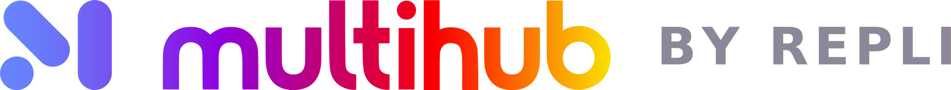 The Multihub logo with a blue stylized 