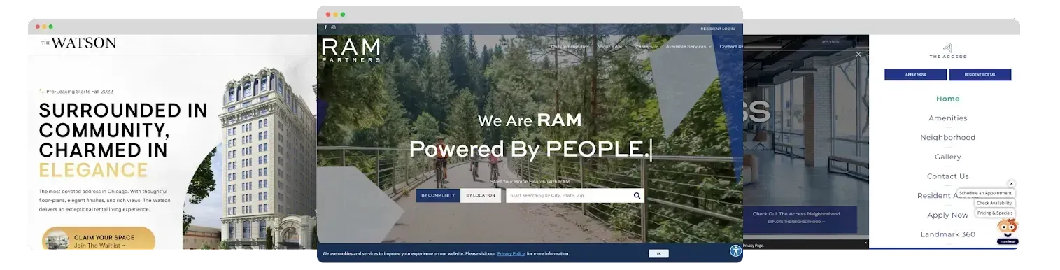 Repli property, corporate, and custom websites for multifamily
