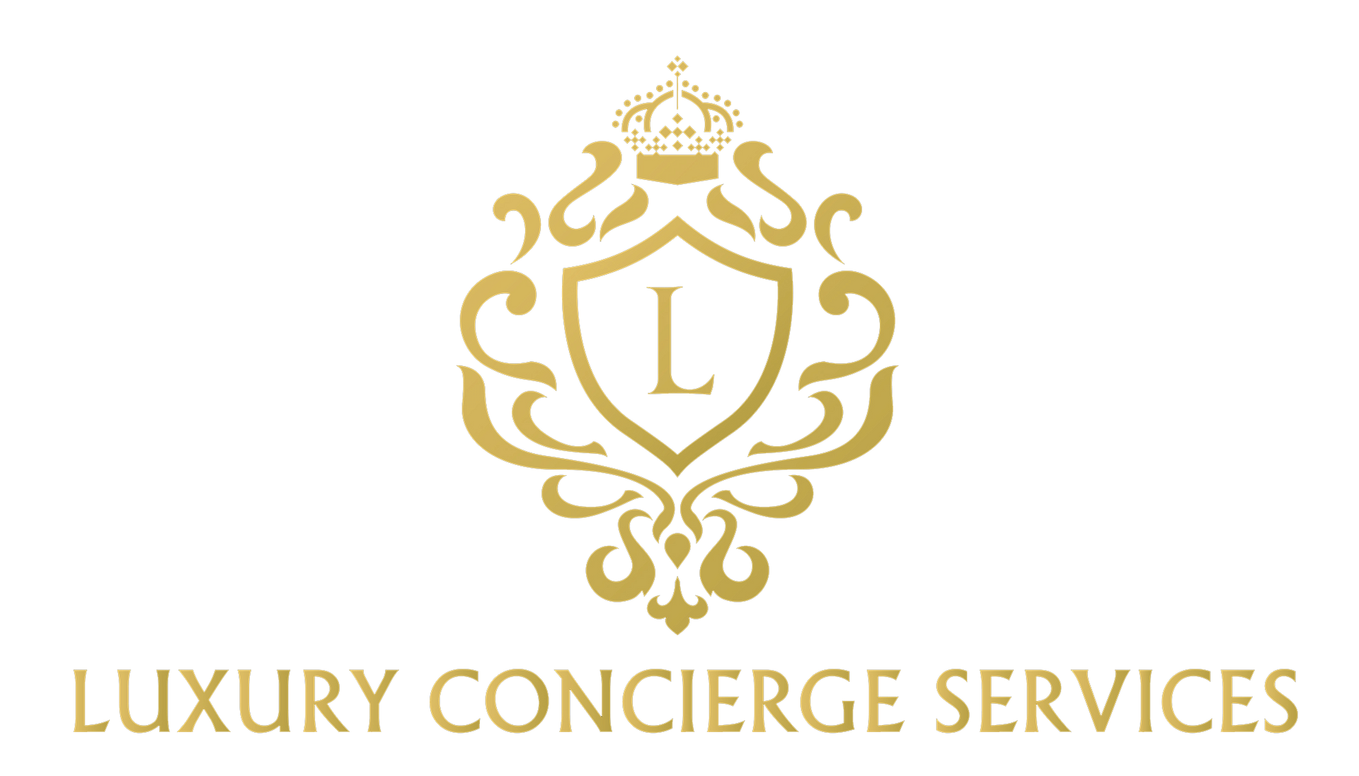 The logo for luxury concierge services has a shield with the letter l on it.