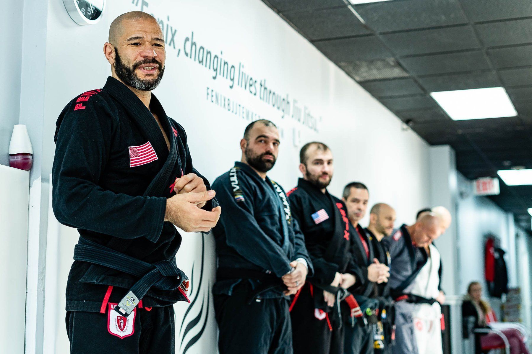 A group of men in Gi uniforms at Fenix Brazilian Jiu Jitsu