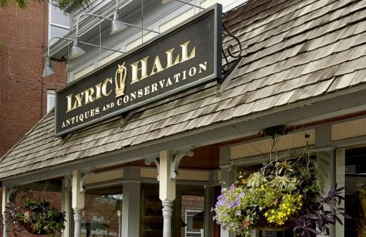 Westville’s Lyric Hall entrance decorated with hanging flowers