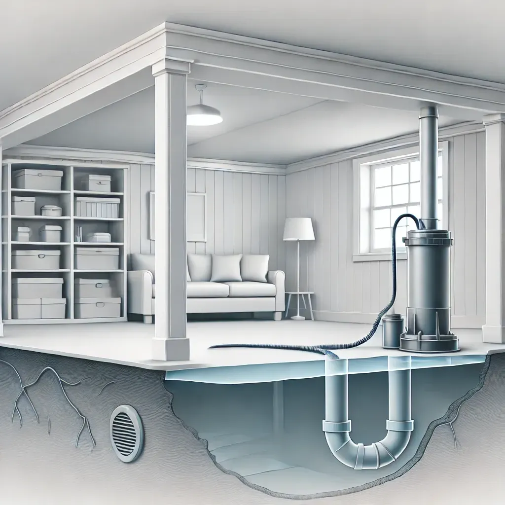 Basement Waterproofing System, Sump Pump