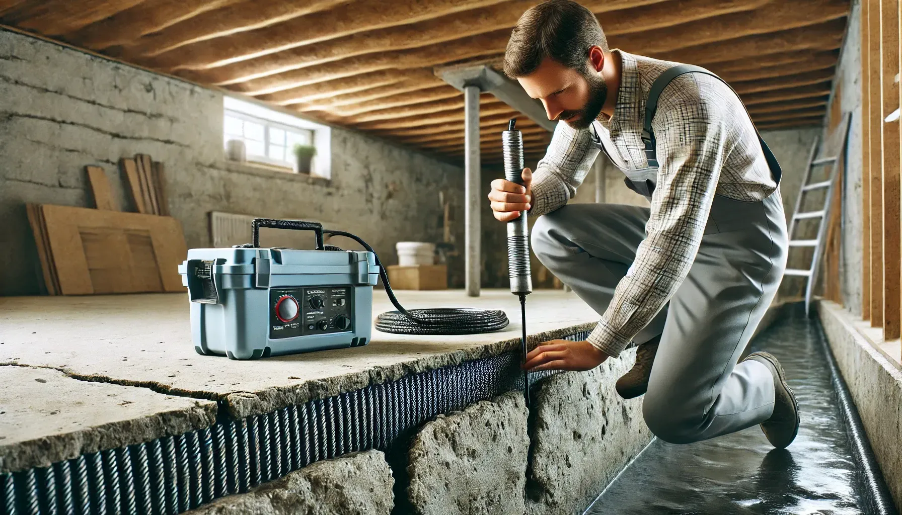 Man performing Foundation Repair