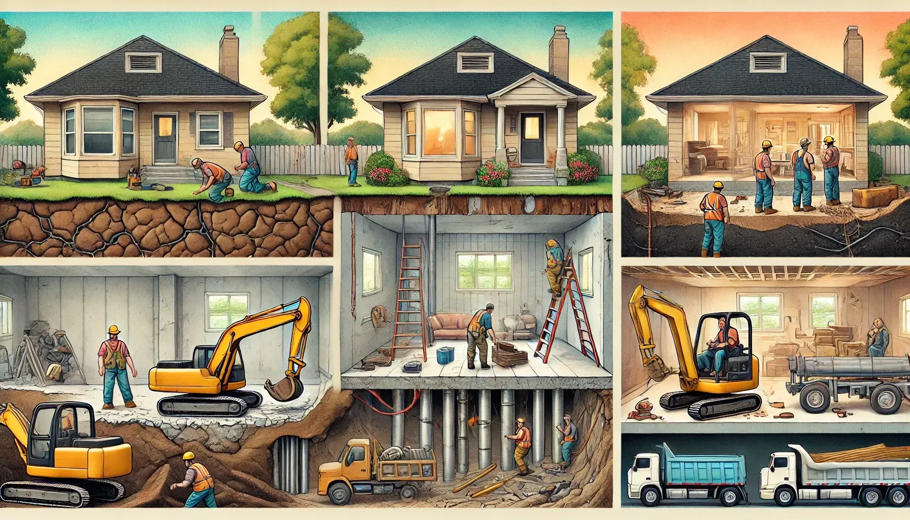 Complete Foundation Repair Process Shown in the Picture