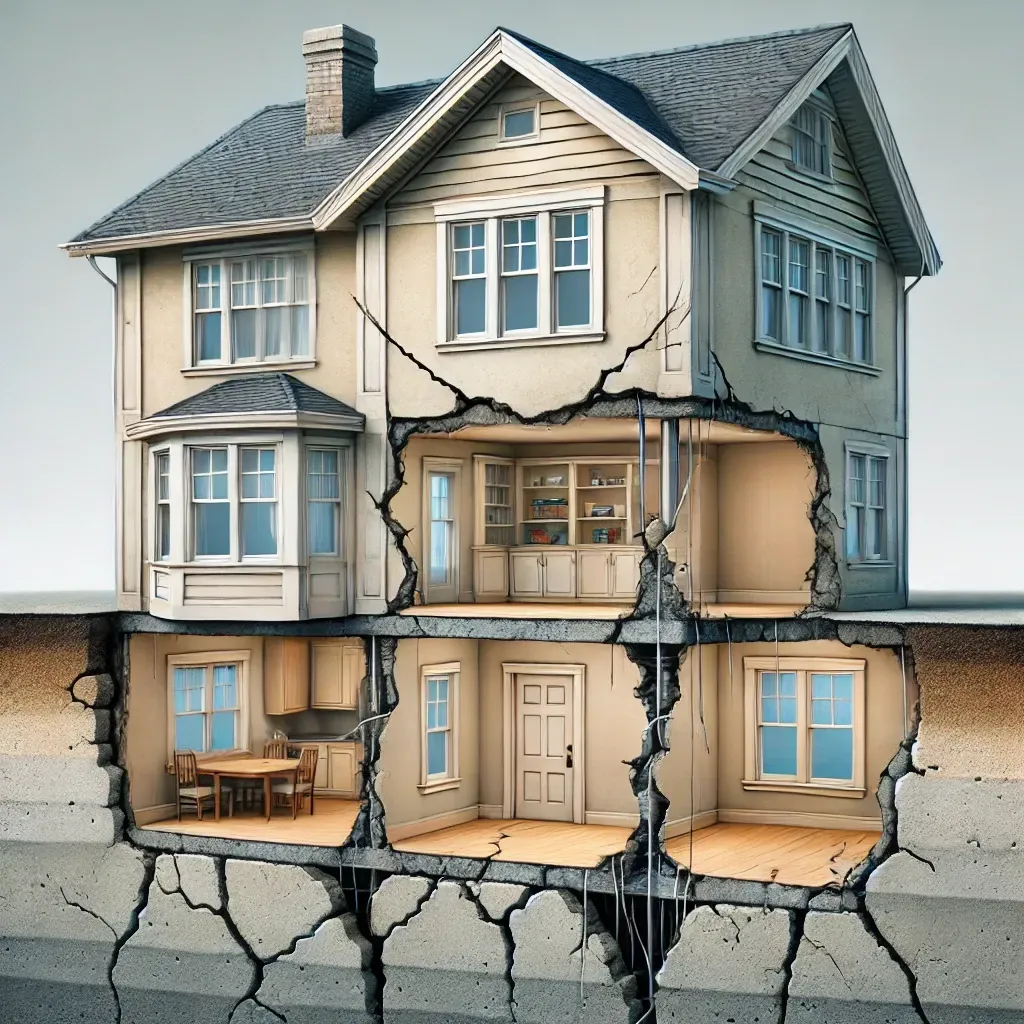 Foundation Troubles are depicted in the Image to spot signs of early foundation problems and foundation repair solutions,