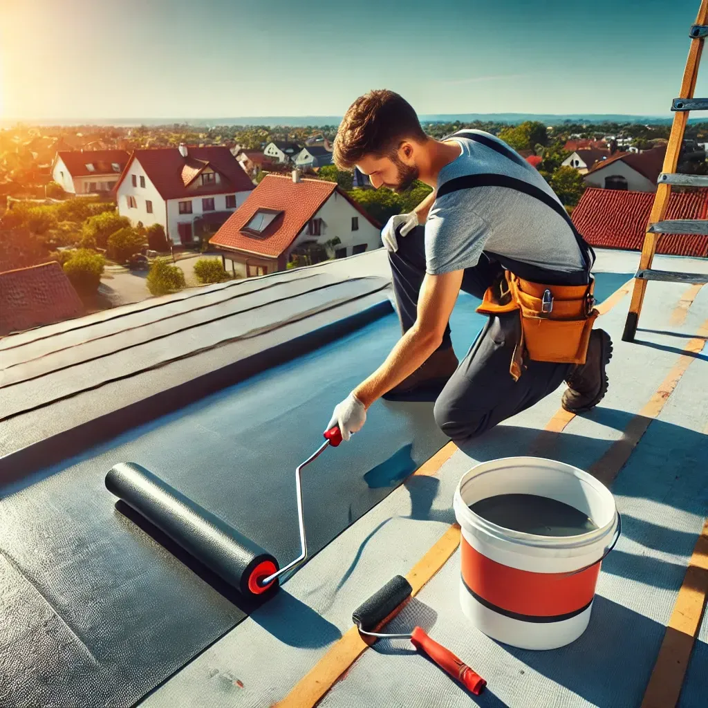 Roof Waterproofing and Sealing being performed