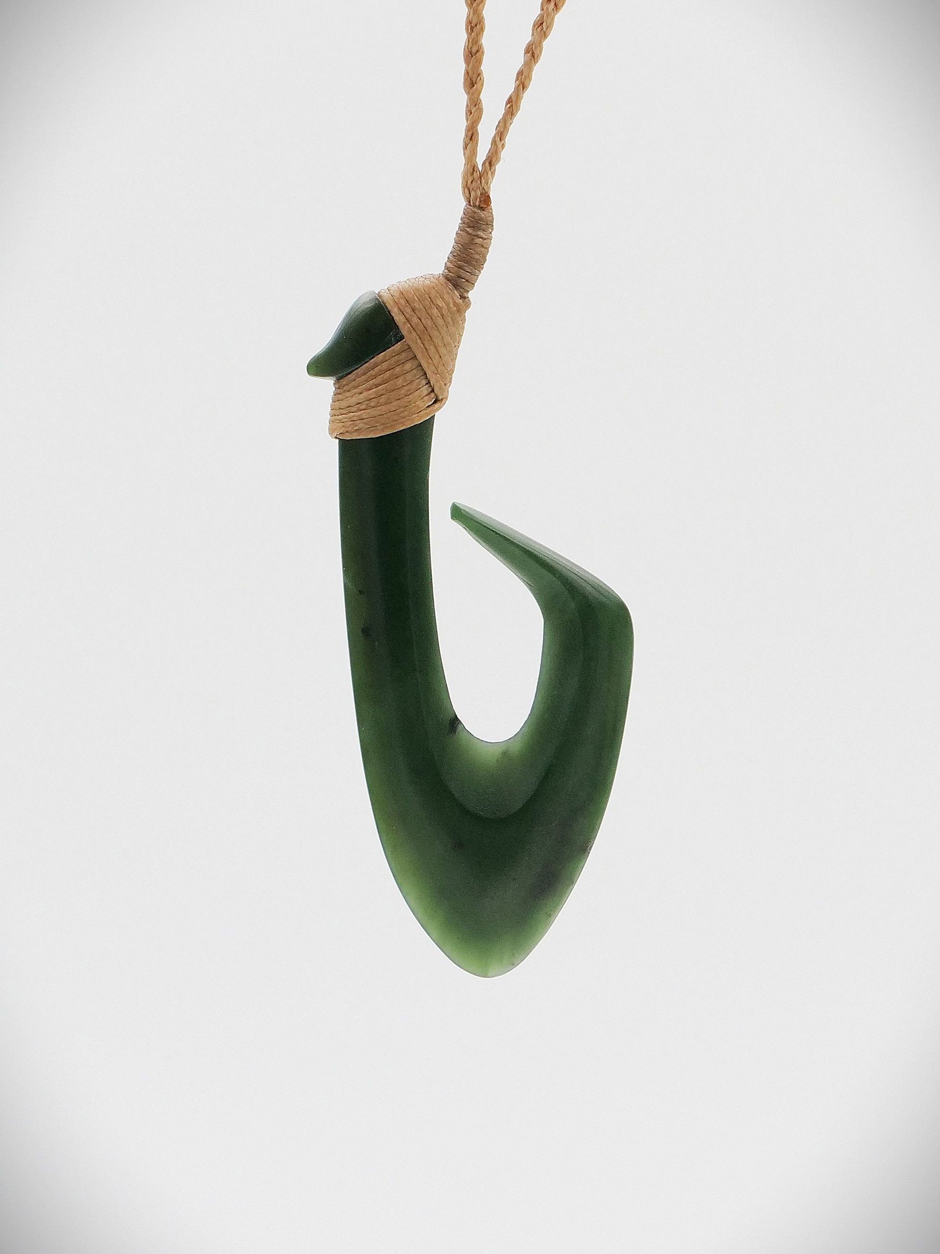 Hei Matau greenstone pendant