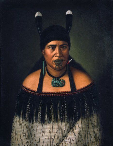 A painting of a woman with a tattoo on her face