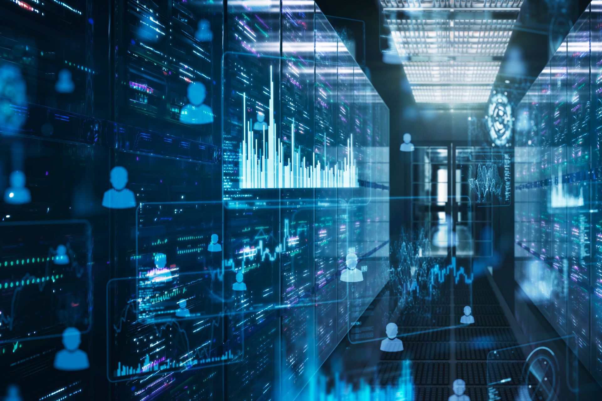 Futuristic server room and data - IT Network Support In Fort Lauderdale, FL