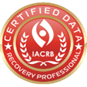 Certified Data Recovery Professional badge, red and gold. IACRB logo, surrounded by text.