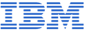 IBM logo in blue, a corporate symbol.
