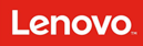 Lenovo logo on a red background; white text.