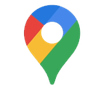 Google Maps icon, colorful pin with red, yellow, blue, and green sections, and a white center.
